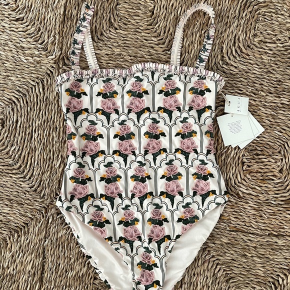 Agua Bendita Limon Peonia Aurora embroidered swimsuit - Picture 5 of 10